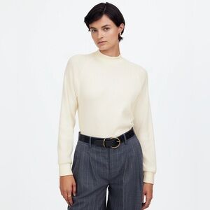 Madewell Women’s Waffle-Knit Long-Sleeve Crewneck Tee Winter White Size Small